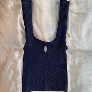 Free People Movement Tank Top- Blue/Gold